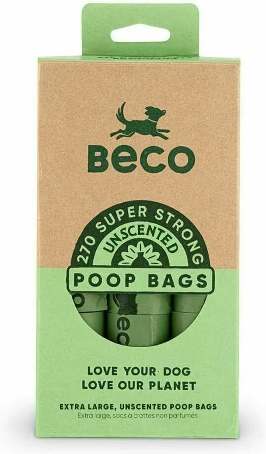 Beco Large Poop Bags - Unscented (x270) Value (18x15) Beco