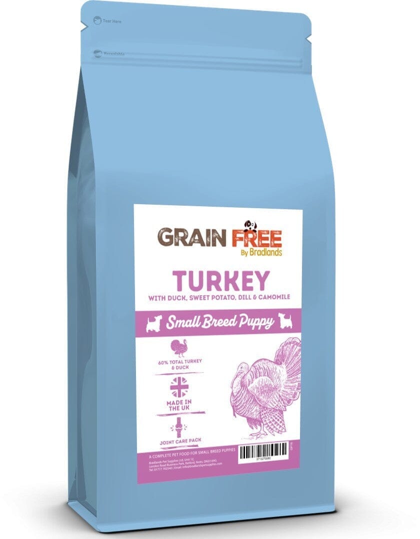 Bradlands Grain Free Small Breed Puppy Turkey 2kg Dry Dog Food Bradlands