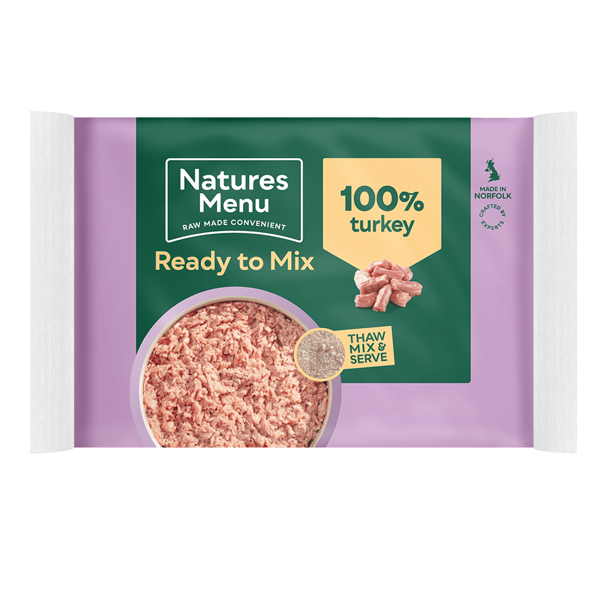 Natures Menu Turkey Raw Dog Food Mince Block 400g Raw Dog Food Natures Menu