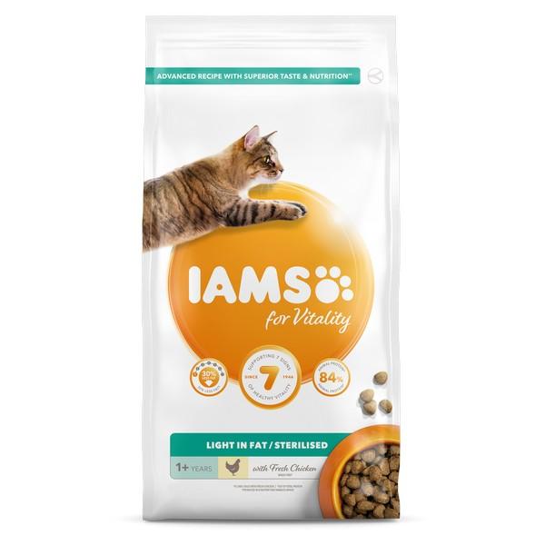 Iams Vitality Light In Fat 2kg Dry Cat Food Iams