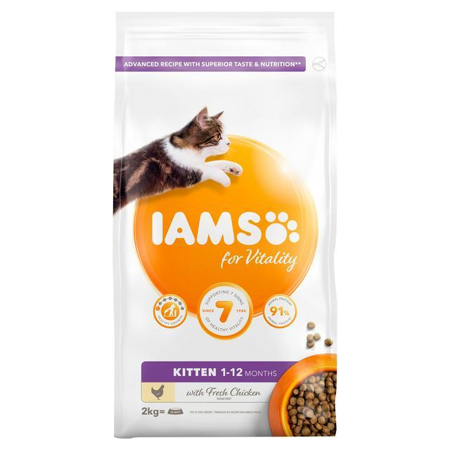 Iams Kitten Vitality Chicken 2kg Dry Cat Food Iams