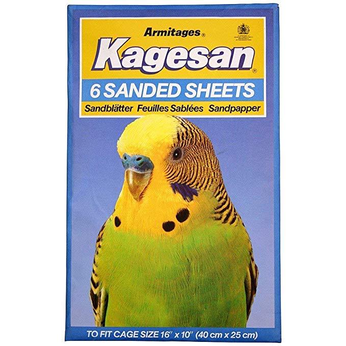 6 Blue Small Sanded Sheets Bird Cages Kagesan
