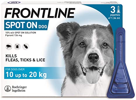 FrontLine Spot On Medium Dog 3pack Dog Treatments Frontline