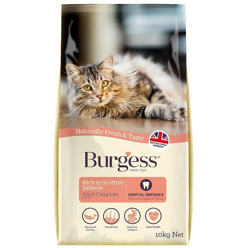 Burgess Cat Salmon 10kg Dry Cat Food Burgess