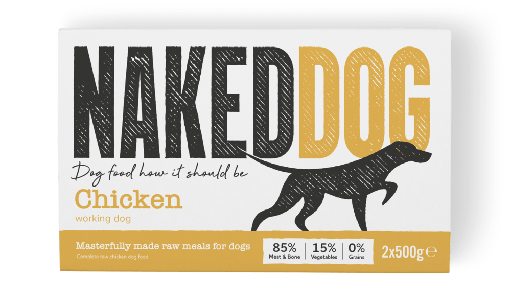 Naked Dog Working Chicken 2x500g Raw Dog Food Naked Dog