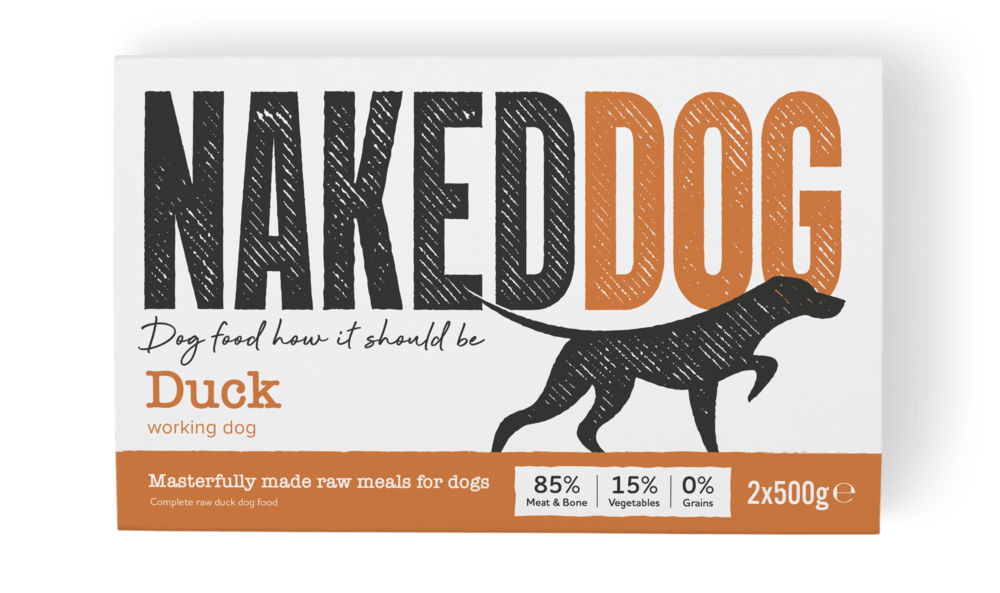 Naked Dog Working Duck 2x500g Raw Dog Food Naked Dog