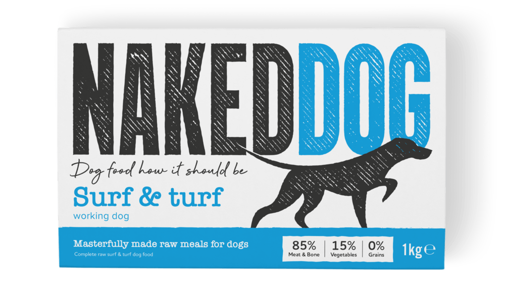 Naked Dog Working Surf & Turf 1kg Raw Dog Food Naked Dog