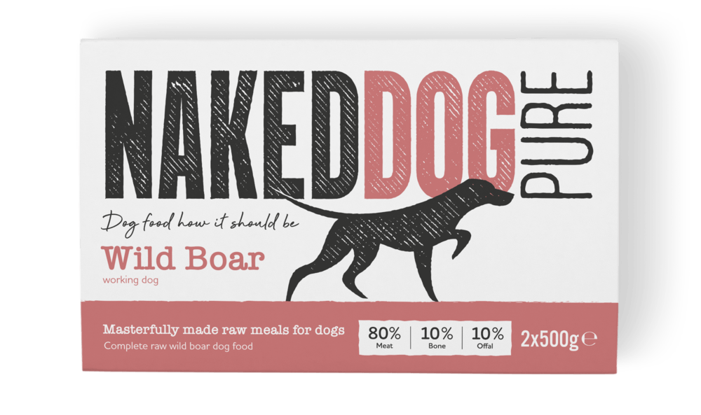 Naked Dog Pure Wild Boar 2x500g Raw Dog Food Naked Dog