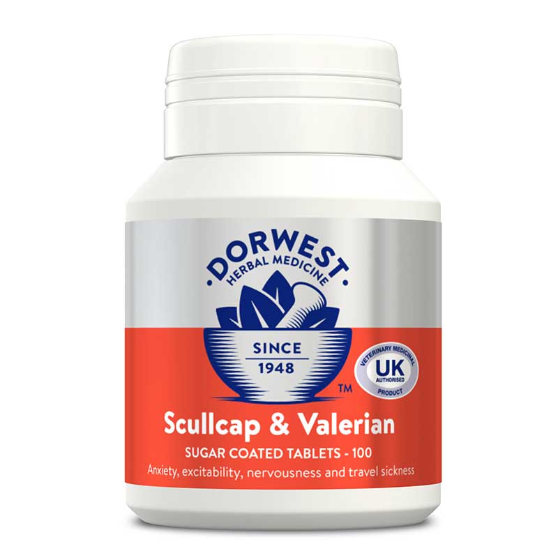 Dorwest Scullcap & Valerian Tablets 200 Dog Treatments Dorwest Herbs