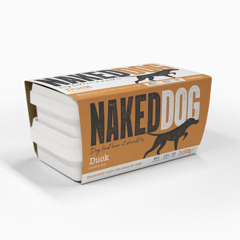 Naked Dog Working Duck 2x500g Raw Dog Food Naked Dog