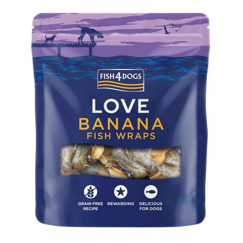 Fish4Dogs Love Banana Fish Wraps 100g Dog Treats Fish4Dogs