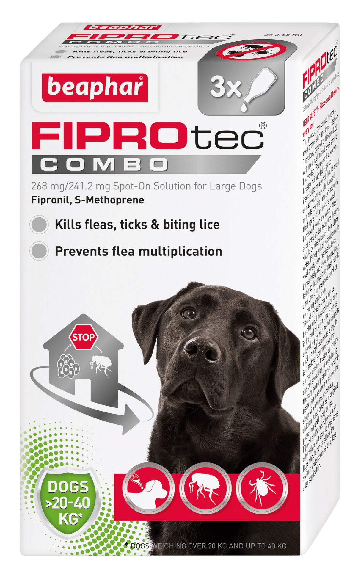 Fiprotec Combo Large Dog x3 Pipette Dog Treatments Beaphar