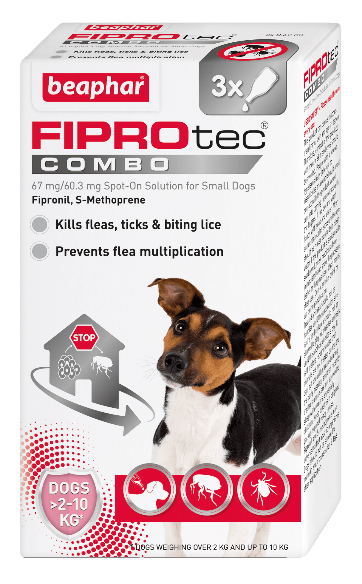 Beaphar Fiprotec Combo Sml Dog x3 Pipett Dog Treatments Beaphar