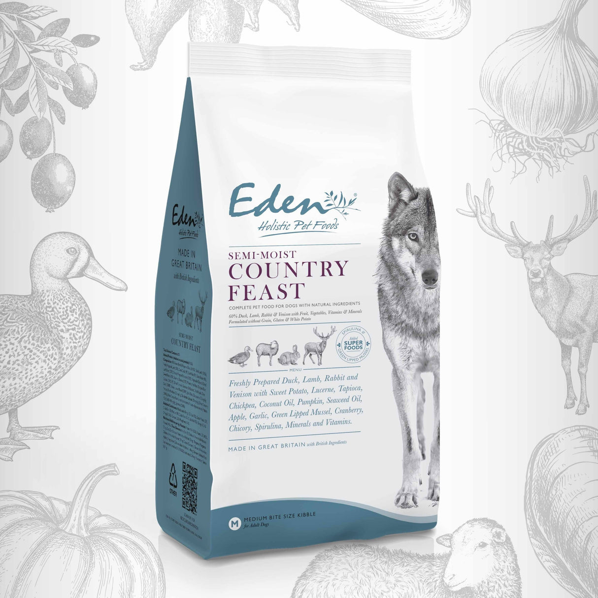 Eden Semi-Moist Country Game 2kg Dry Dog Food Eden