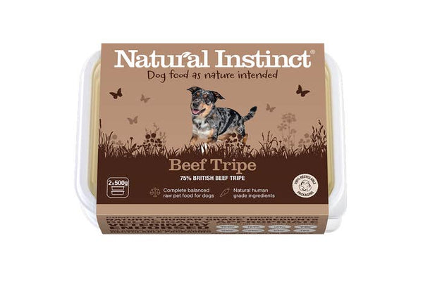 NI Beef Tripe 2x500G Raw Dog Food Natural Instinct 