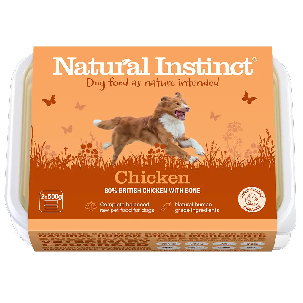 NI Natural Chicken 2x500g Raw Dog Food Natural Instinct