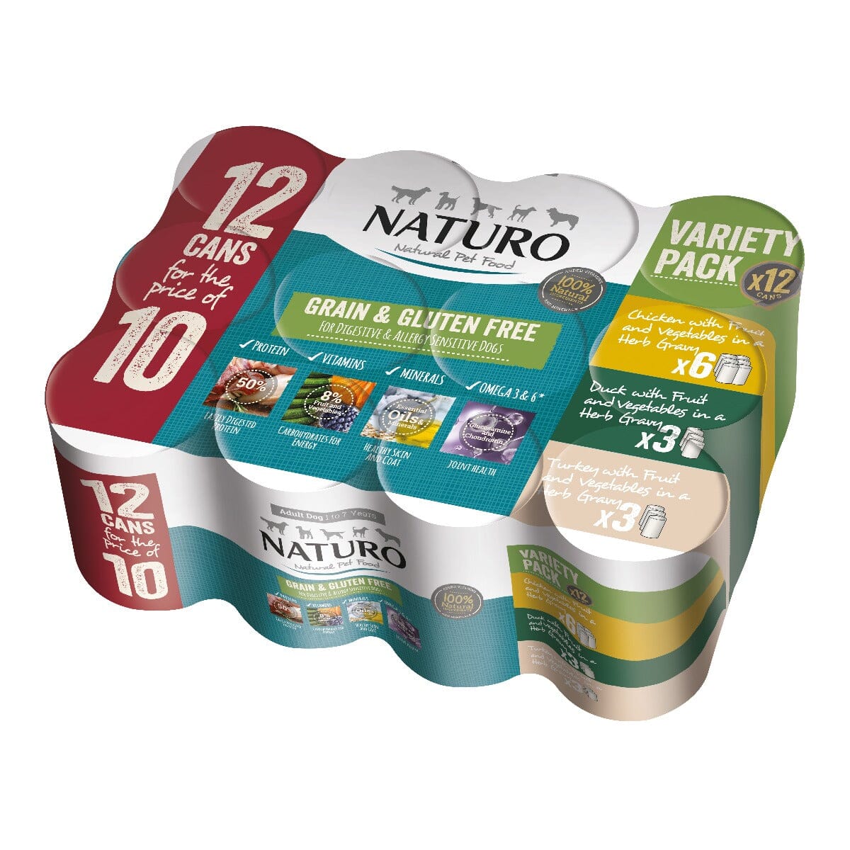 Naturo Grain & Gluten Free Poultry Variety Tins 12x400g Naturo