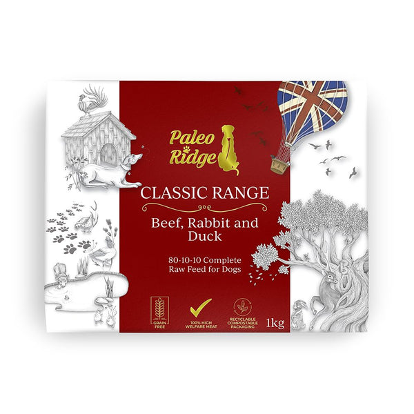 Paleo Ridg Beef/Rabbit/Duck Complete 1kg Raw Dog Food Paleo Ridge 