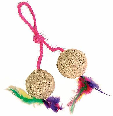 Trixie 2 Balls on a Rope 4.5cm Cat Toys Trixie