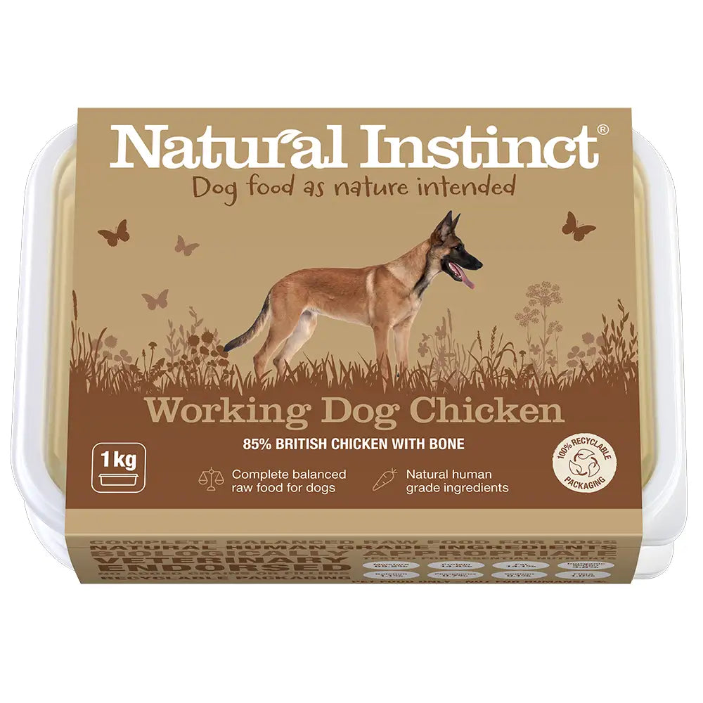Natural Instinct Working Dog Chicken 1kg Raw Dog Food Natural Instinct