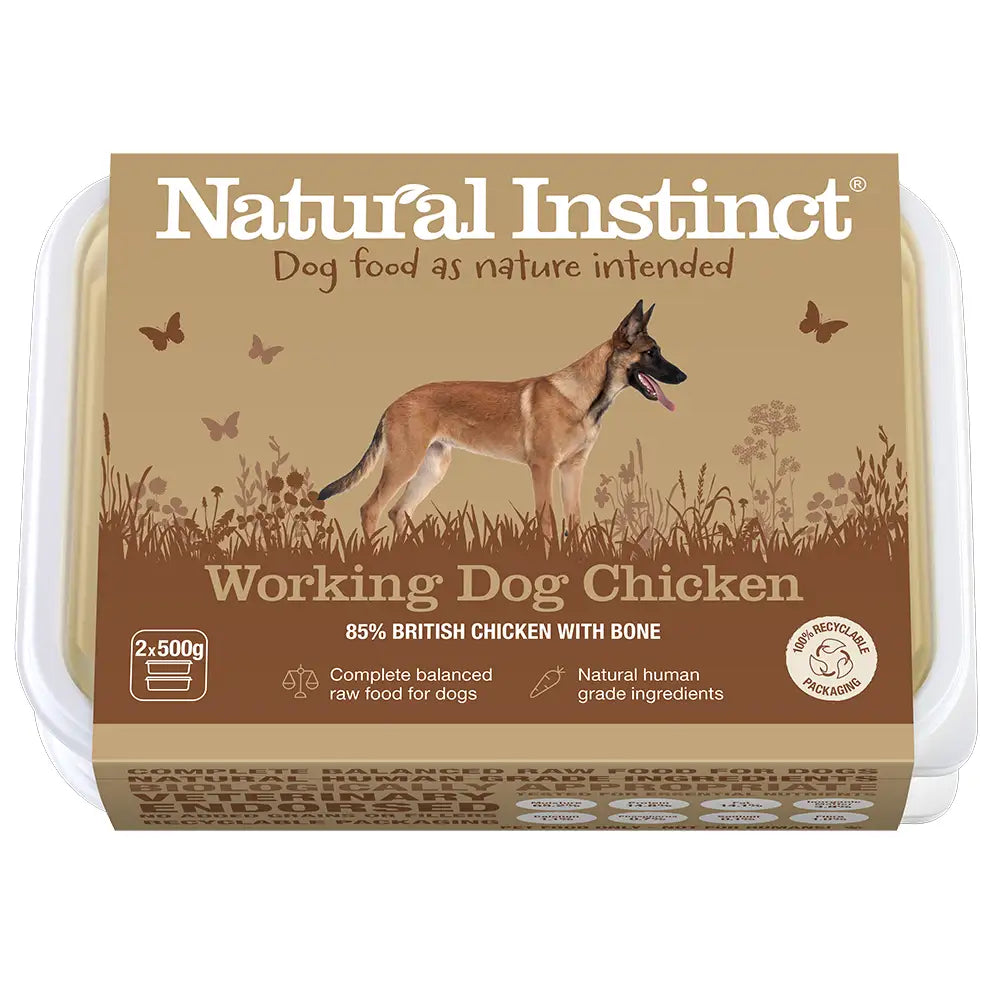 Natural Instinct Working Chicken 2x500g Raw Dog Food Natural Instinct