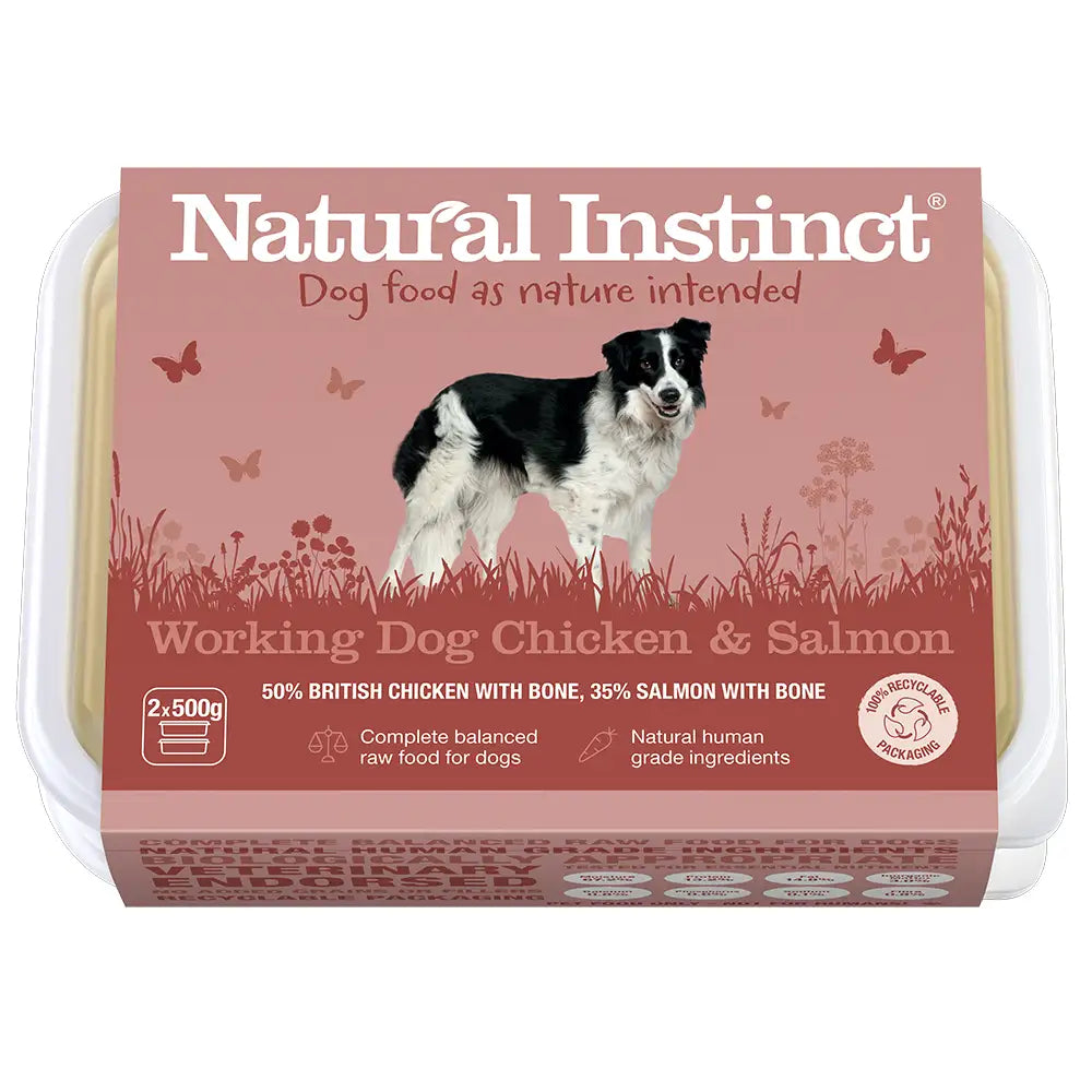 Natural Instinct Working Salmon 2x500G Raw Dog Food Natural Instinct