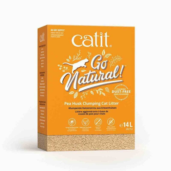Catit Go Natural! Pea Husk Clumping Cat Litter - Natural - 14 L box Catit 