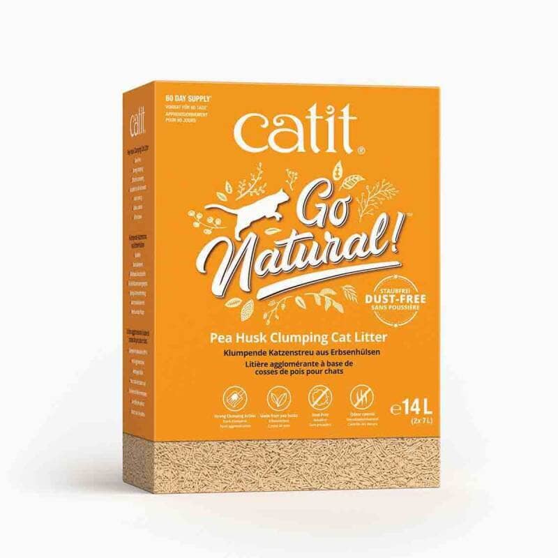 Catit Go Natural! Pea Husk Clumping Cat Litter - Natural - 14 L box Catit 