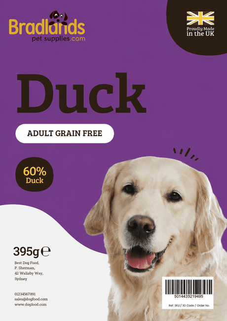 Bradlands Wet Dog Food Grain Free Duck 395g Bradlands 