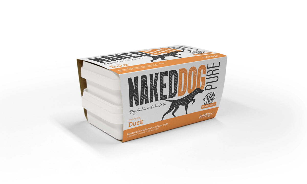 Naked Dog Pure Duck Raw Dog Food 2x500g ❄ Raw Dog Food Naked Dog 