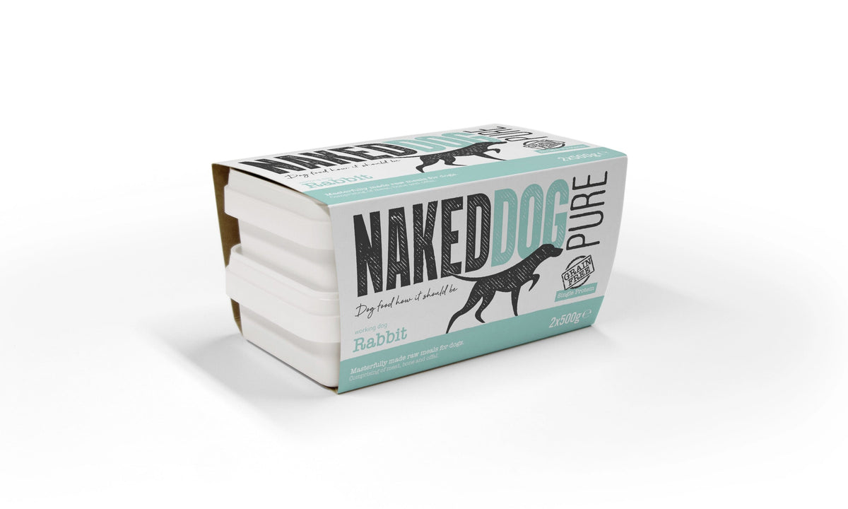 Naked Dog Pure Rabbit Raw Dog Food 2x500g ❄ Raw Dog Food Naked Dog 