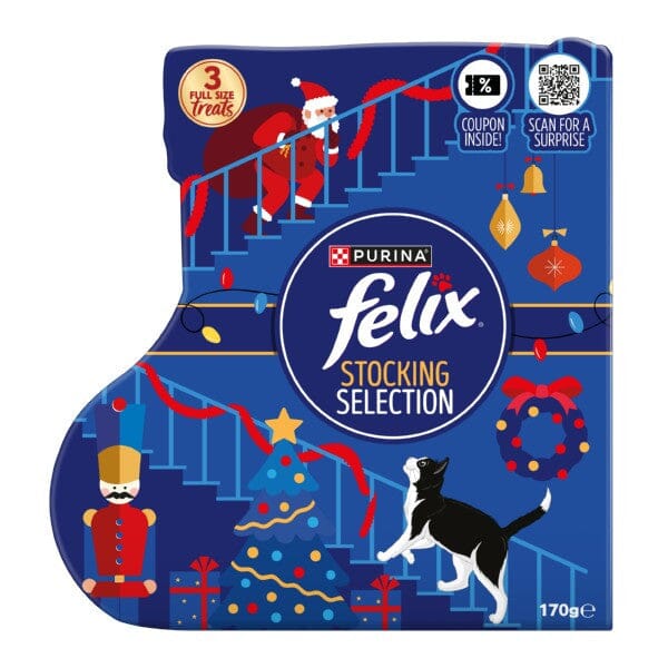 Felix Xmas Cat Stocking 170g Felix 
