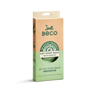 Beco Unscented Cat Poop Bags with Handles 60 Pack Cat Litter Accessories Beco 