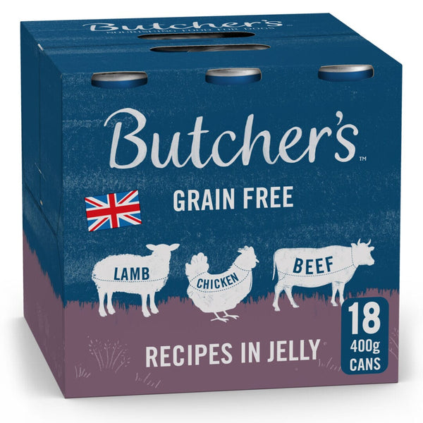 Butchers Recipes In Jelly 18 x400g Wet Dog Food Butchers 
