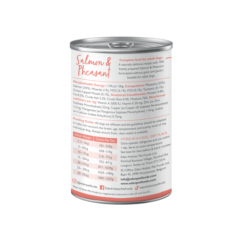 Eden Gourmet Salmon & Pheasant Wet Dog Food 400g Wet Dog Food Eden 