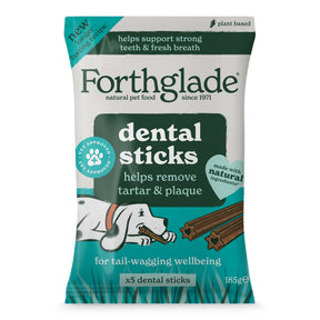 Forthglade Fresh Breath Dental Sticks for Dogs 5 Pack 185g Dog Dental Treats Forthglade 