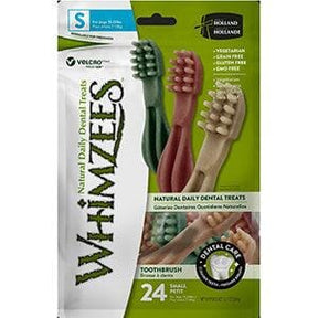 WHIMZEES Toothbrush Dental Dog Chews Small 24 Pack Dog Treats Whimzee 