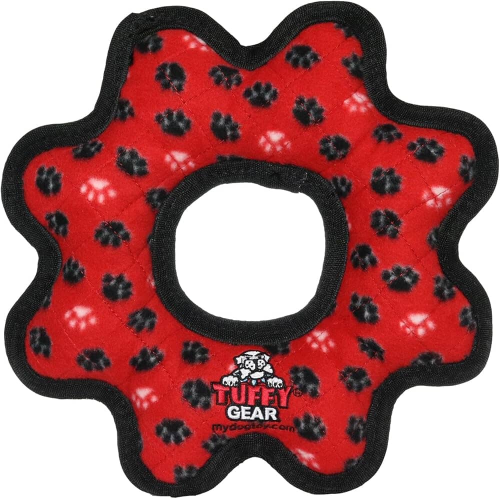 Tuffy Junior Gear Ring Red Paw Tuffy 