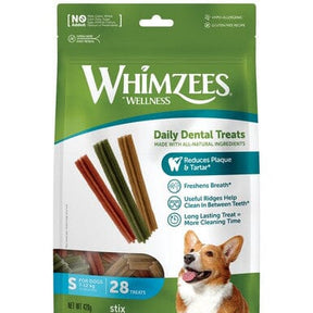 WHIMZEES Stix Dental Dog Chews Small 28 Pack Dog Treats Whimzee 