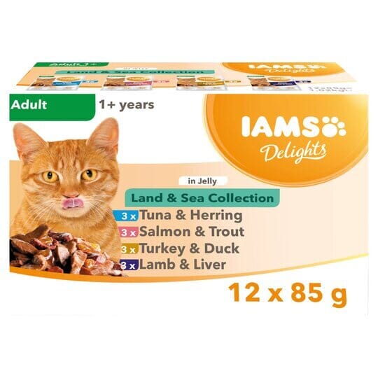 Iams Delights Land/Sea Jelly 12Pack Wet Cat Food Iams 