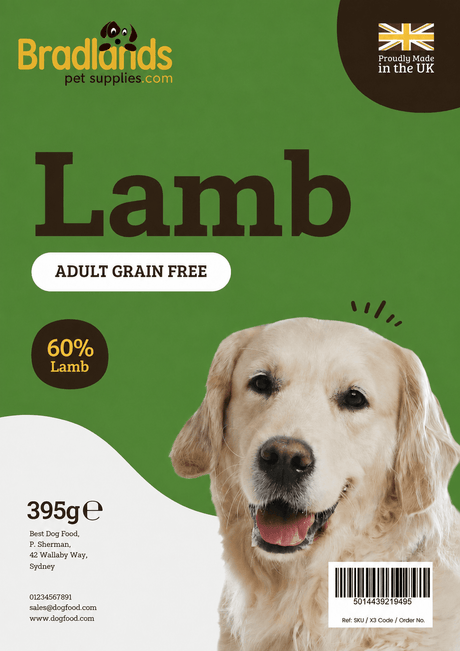 Bradlands Wet Dog Food Grain Free Lamb 395g Bradlands 