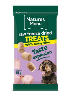 Natures Menu Turkey Freeze Dried Dog Treat Bites 15g Dog Treats Natures Menu 