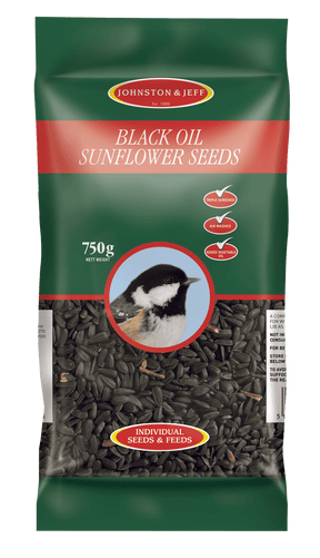 Johnston & Jeff Black Oil Sunflower Seeds 750g Wild Bird Food Johnston & Jeff 