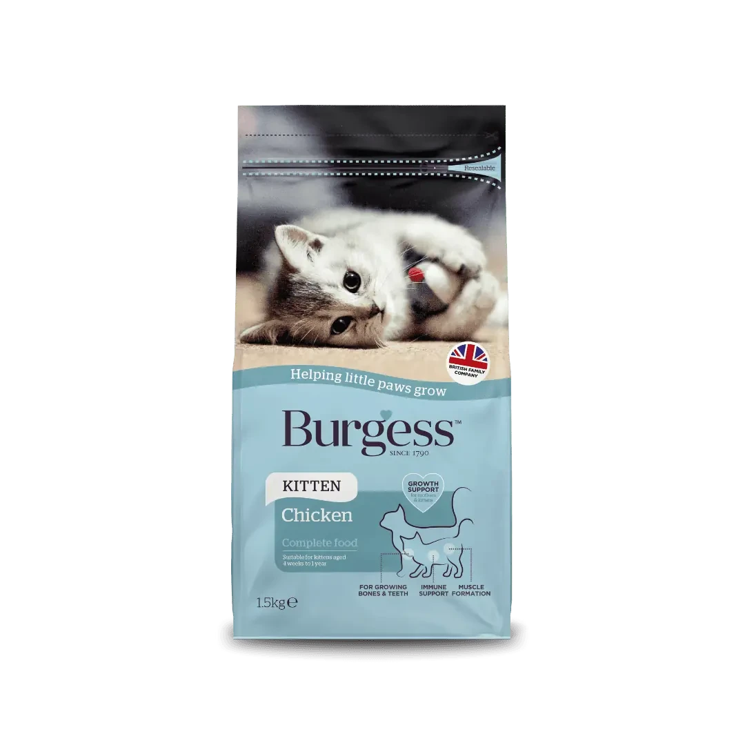 Burgess Kitten Chicken Dry Cat Food 1.5kg Dry Cat Food Burgess 