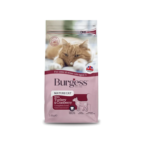 Burgess Mature Turkey & Cranberry Dry Cat Food 1.4kg Dry Cat Food Burgess 