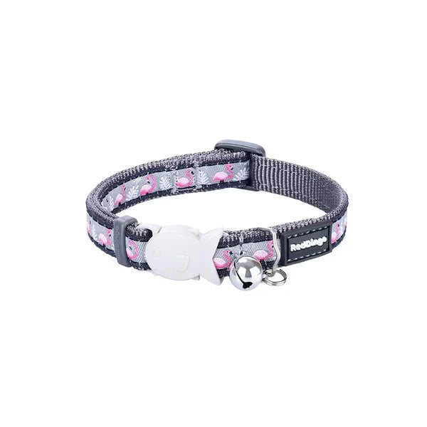 Red Dingo Cat Collar Design Flamingo Cool Grey XS Red Dingo 