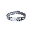 Red Dingo Cat Collar Design Stars White on Cool Grey XS Red Dingo 