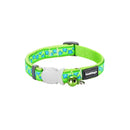 Red Dingo Cat Collar Design Stars Turquoise on Lime Green XS Red Dingo 