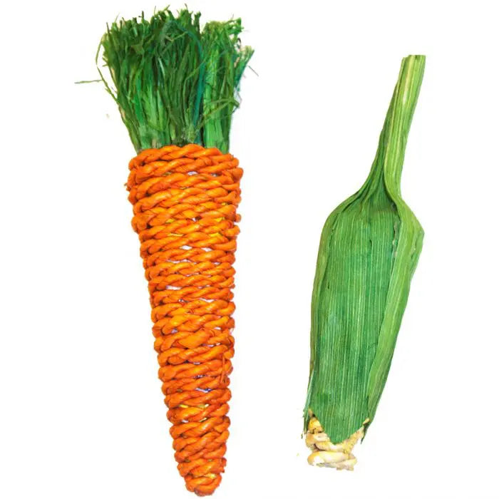 Carrot & Corn Chew Toy Happy Pet 