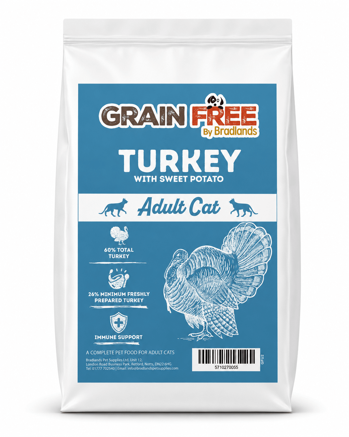 Bradlands Cat Turkey 2kg Dry Cat Food Bradlands 